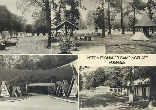Germany postcard Internationaler campingplatz auensee multi view Messestadt Leipzig
