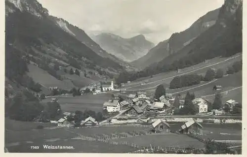 Switzerland postcard Weisstannen valley panorama