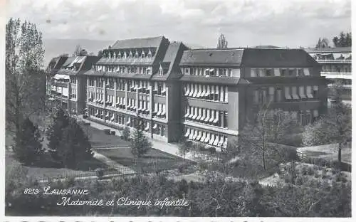 Switzerland postcard Lausanne maternite et clinique infantile