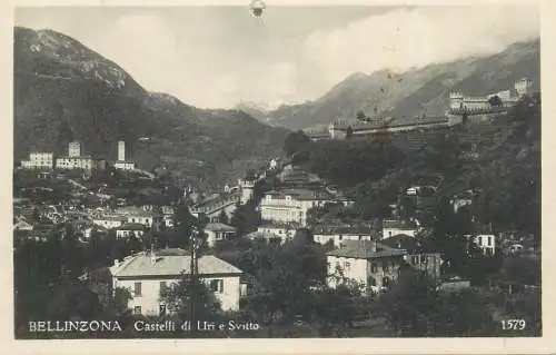 Switzerland postcard Bellinzoa castelli di Uri e Svitto castle
