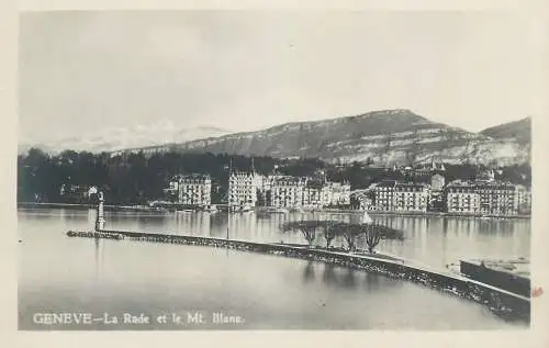 Switzerland Geneve la rade et le Mt. Blanc