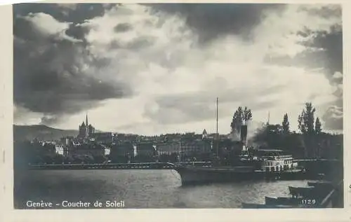Switzerland Geneve coucher de soleil steamship