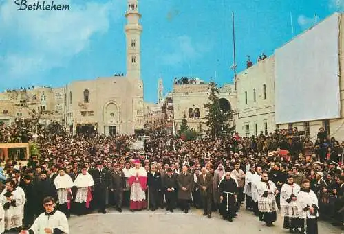 Israel Bethlehem church of Nativity at Christmas procession 1973