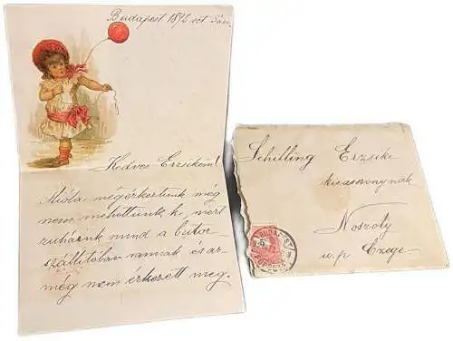 Correspondence 1892 Budapest to Nasal Taga Cluj Transylvania family Erzsébet Schilling genealogy ( foto 5 )