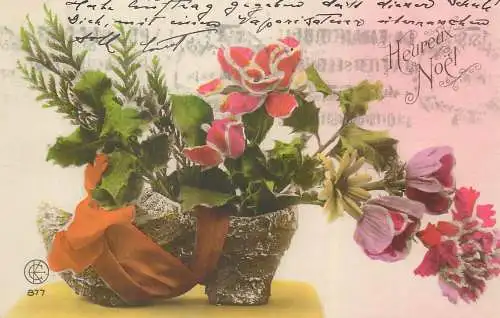 Post card roses floral arrangement