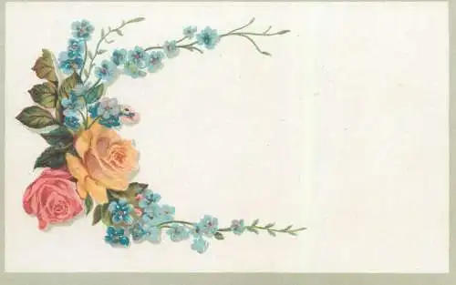 Post card roses and wild flowers floral arrangement