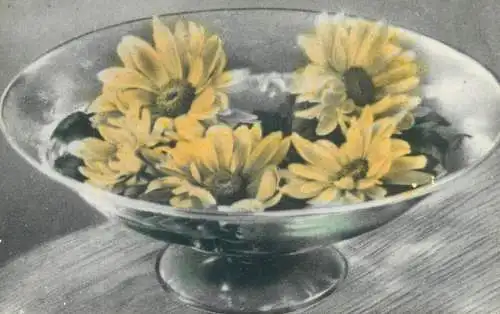 Postcard bowl floral arrangement