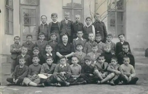 Postcard school children types group picture social history
