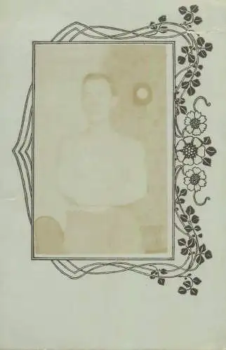 1909 vintage Postcard real photo social history young gentleman picture flower decorated tableau