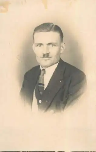 Postcard real photo social history fancy moustache gentleman elegant costume