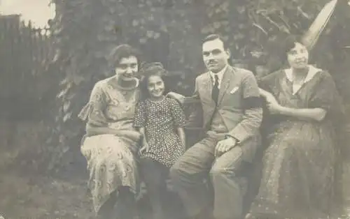Postcard real photo social history family group picture