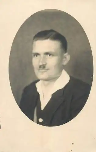Postcard real photo social history fancy moustache elegant gentleman