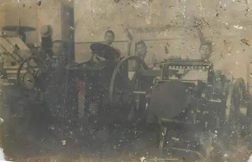 Postcard real photo factory young working men social history