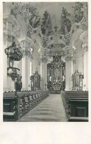 Postcard Germany Wallfahrtskirche Steinhausen bei Schussenried Inneres