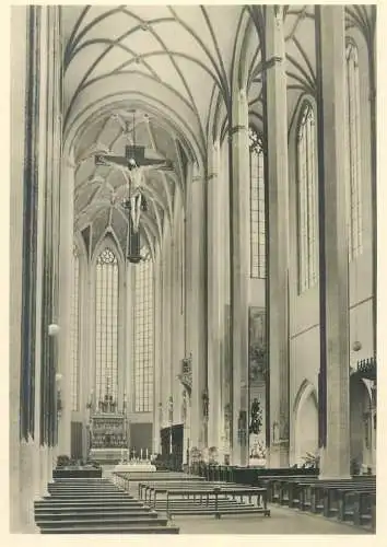 Postcard Germany Landshut St Martinskirche Inneres