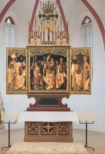 Postcard Germany Lindenhardt St Michaelskirche Choraltar aus der Werkstatt von Michael Wolgemut