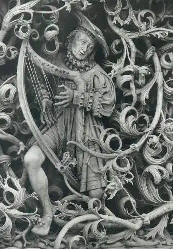 Postcard Germany Kalkar Nikolaikirche der sieben Schmerzen Predella Ausschnitt mit Konig David