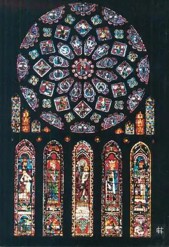 Postcard France Chartres Cathedral La Rose nord XIII siecle