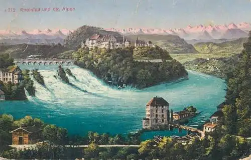 Rheinfall und die Alpen