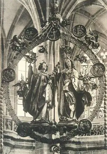 Post card Germany Nurnberg St Lorenzkirche - the Annuciation by Veit Stoss