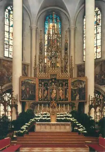 Post card Germany Straubing Gotischer Hochaltar Basilika St Jakob