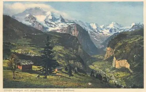 Wengen mit Jungfrau, Grosshorn und Breithorn
