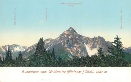Rundschau vom Waldraster ( Glainser ) Jochl 1880 m