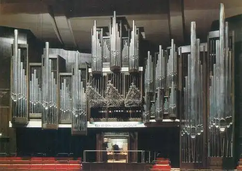 Postcard Germany Leipzig Neues Gewandhaus Schuke-Orgel im Grossen Saal