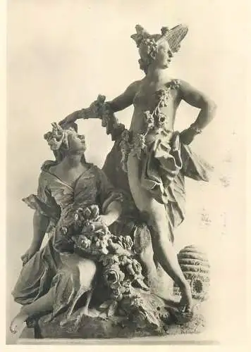 Postcard Der Fruhling Sandsteingruppe aus dem Hofgarten Ferdinand Tietz artwork
