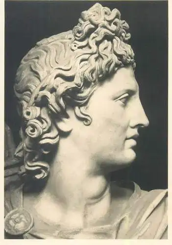 Postcard Apollo vom Belvedere staue detail aspect