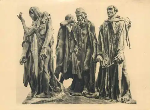 Postcard Die Burger von Calais Auguste Rodin sculpture artwork