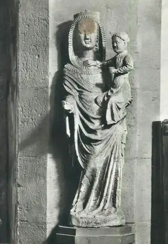 Postcard Madonna 1380 statue Tiefenbronn Pfarrkirche