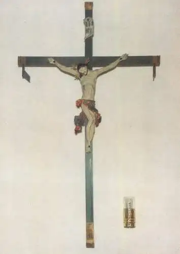 Postcard Exerzitienhaus Schloss Furstenried Forst-Kasten-Allee Christ on Cross