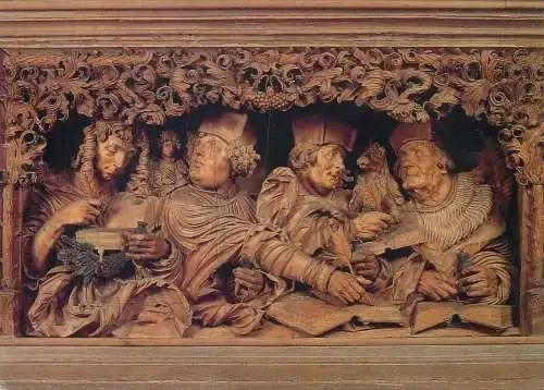 Postcard St Stephansmunter Breisach am Rhein Die vier Evangelisten Hochaltar Predella von Meister Hans Loy