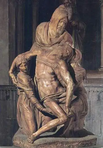 Postcard Firenze Cathedral Pieta statue Michelangelo sculpture