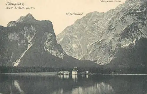 Konigsee Königssee Seehohe Bayern St. Barthaloma Watzmann peak