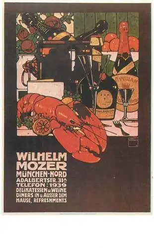 Dalkeith`s classic poster advertising postcard Germany Ludwig Hohlwein Wilhelm Mozer Munchen Nord