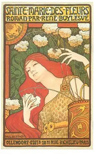Dalkeith`s classic poster advertising postcard France 1898 Paul Berthon Sainte Marie des Fleurs