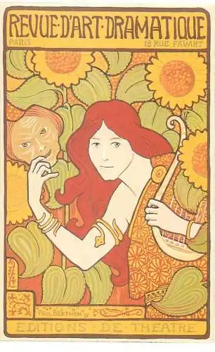 Dalkeith`s classic poster advertising postcard France 1897 Paul Berthon Revue d;art dramatique