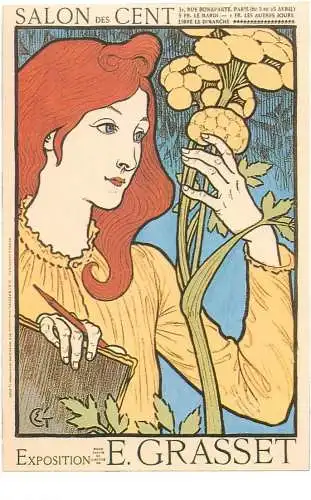 Dalkeith`s classic poster advertising postcard France 1894 Eugene Grasset Salon des Cent