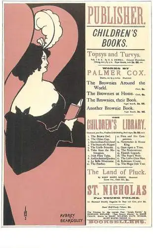 Dalkeith`s classic poster advertising postcard England 1895 Aubrey Beardsley children's book publisher