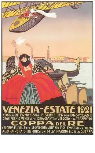 Dalkeith`s classic poster advertising postcard Italy 1921 Bonazzi Tigiv Venezia estate