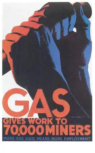 Dalkeith`s classic poster advertising postcard USA 1930 Tom Purvis Gas 70000 miners