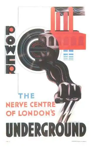 Dalkeith`s classic poster advertising postcard UK 1930 E. McKnight Kauffer London nerve centre Underground