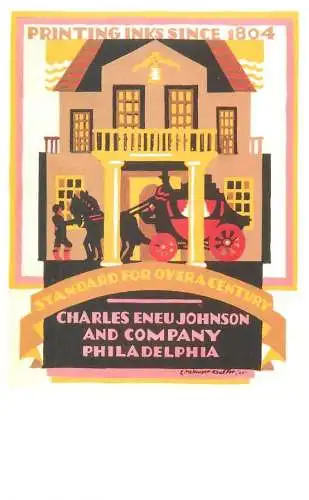 Dalkeith`s classic poster advertising postcard USA 1925 E. McKnight Kauffer Charles Eneu Johnson company PA