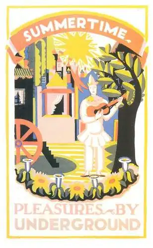 Dalkeith`s classic poster advertising postcard UK 1925 E. McKnight Kauffer Summertime pleasures