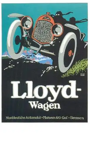 Dalkeith`s classic poster advertising postcard Germany 1913 Lucian Bernhard Lloyd Wagen