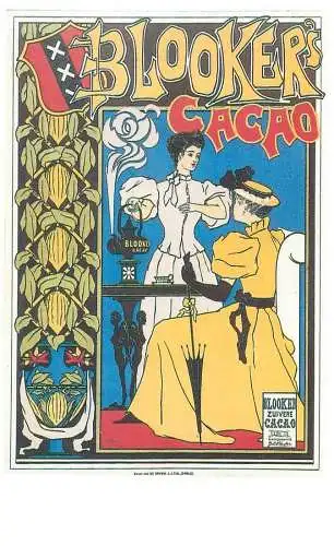 Dalkeith`s classic poster advertising postcard Holland 1895 Jan Ros Blooker Cacao
