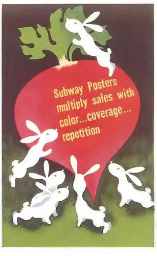 Dalkeith`s classic poster advertising postcard USA 1950 Josef Binder subway posters bunny