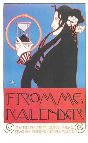 Dalkeith`s classic poster advertising postcard Austria 1899 Koloman Mosser Fromme Kalender